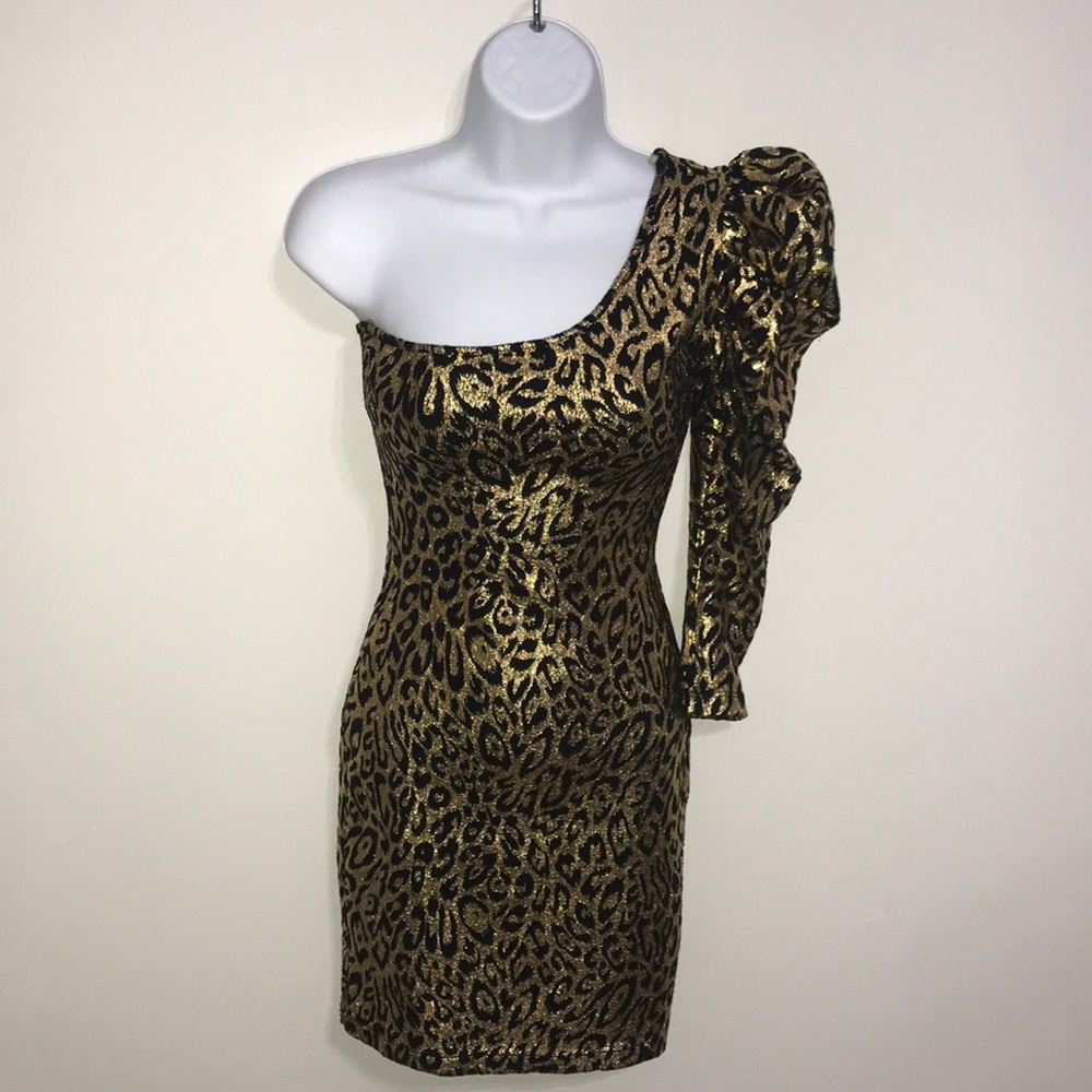 Frederick’s of Hollywood One Sleeve Ruffle Dress